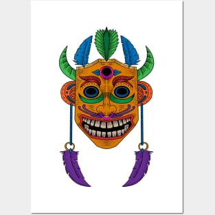 Wooden Tiki Mask Posters and Art